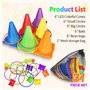 KIMIGO Jeux Exterieur Enfant Kit,3 en 1 Jeux en Plein Air pour Enfants,Jeu de Lancer de Balle,Jeu D'anneau en Plastique,Toss Jeu