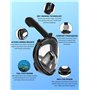 USHOP Masque de Plongée Intégral,Masque de Snorkeling pour Adultes,Masque Tuba en Apnée Anti - Buée,Vue Panoramique à 180° avec 