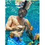 USHOP Masque de Plongée Intégral,Masque de Snorkeling pour Adultes,Masque Tuba en Apnée Anti - Buée,Vue Panoramique à 180° avec 