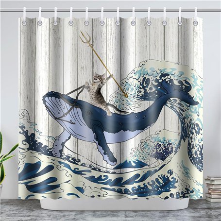 180x200CM Rideau de Douche Polyester Anti Moisissure Lavable Imperméable Tissu Rideaux de Douche avec 12 Crochets en C pour Sall