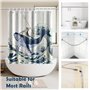 180x200CM Rideau de Douche Polyester Anti Moisissure Lavable Imperméable Tissu Rideaux de Douche avec 12 Crochets en C pour Sall