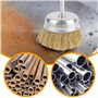 Lot de 9 Brosses Métalliques, Brosse Visseuse Meuleuse Circulaire avec Kit de Brosse pour Perceuse 1/4 pouce Meuleuse pour Visse