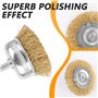 Lot de 9 Brosses Métalliques, Brosse Visseuse Meuleuse Circulaire avec Kit de Brosse pour Perceuse 1/4 pouce Meuleuse pour Visse