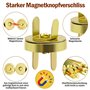18mm/0.7in Fermoir Magnétique Bouton,24 Piecès Boutons Magnétiques 4 Couleurs Bouton Pression Aimanté Circulaire Pression pour S