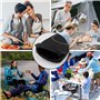 Ensemble de 4 couverts avec étui portable, couverts en acier inoxydable, ensemble d'ustensiles de camping avec sac en néoprène p