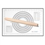 Rouleau à pâtisserie en bois Rouleax a pate 30 * 3cm fournie Tapis 40 * 60cm Anti-adhérent Kit de Patisserie Accessoire de Cuiss