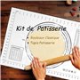 Rouleau à pâtisserie en bois Rouleax a pate 30 * 3cm fournie Tapis 40 * 60cm Anti-adhérent Kit de Patisserie Accessoire de Cuiss