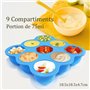 Lot de 2 Bac a Glacon Diversification 18 x 75ml Conservation Repas Bebe Congelateur Plateau pour Purée, Lait Materne - Congelate
