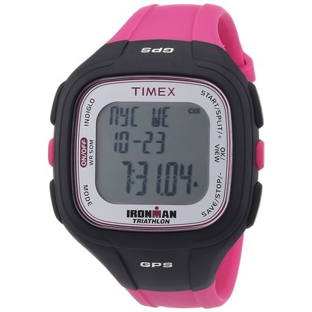 Timex - T5K753 - Ironman Easy Trainer GPS - Montre GPS Femme - Bracelet Résine - Alarme/Compte à rebours/Chronomètre