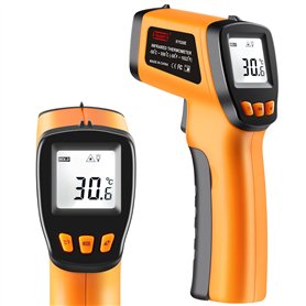 XinJiaYi Thermomètre infrarouge (-50 °C à 550 °C) - Pistolet de température laser pour four à pizza - Thermomètre laser sans con