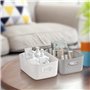 Bgfuni Lot de 8 Panier de Rangement en Plastique Blanc, Panier avec Anse pour Placards Empilables, Cuisine, Chambre,Salle de bai
