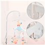 Locisne Support lit bébé Lit berceau Bras mobile, avec boîte à musique mécanique et support allongé support écrou vis à vis cloc