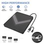 FSDJIMBB Lecteur CD DVD Externe pour PC, USB 3.0 et Type-C CD/DVD +/-RW Graveur Enregistreur, Mince Graveur DVD Externe pour PC 