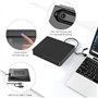 LTFCFZQ Lecteur CD/DVD Externe,Graveur CD avec USB 3.0 et Type C Portable DVD-RW, Plug and Play pour PC, Laptop, Desktops, Windo