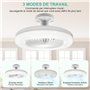 snsok Ventilateur de Plafond fermé avec Lumière, 10'' Lampe E27 ventilateurs de plafond silencieux 30W, 3 Modes de Fonctionnemen