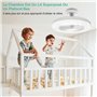 snsok Ventilateur de Plafond fermé avec Lumière, 10'' Lampe E27 ventilateurs de plafond silencieux 30W, 3 Modes de Fonctionnemen