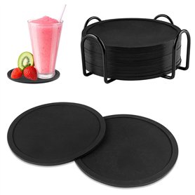 Gvolatee 12 Pièces Dessous de Verre Silicone avec Support