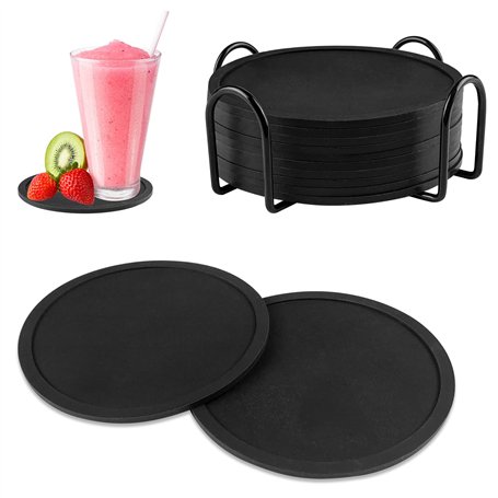 Gvolatee 12 Pièces Dessous de Verre Silicone avec Support