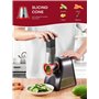 FOHERE 4 en 1 Râpe a Légumes Électrique, Découpe légumes électrique 200W Râpe Carottes Hachoir Électrique pour Fromage, Carottes