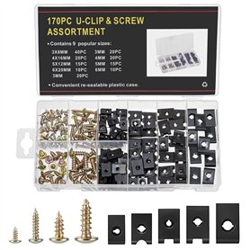 Bczhieulw 170 pièces clips de fixation voiture