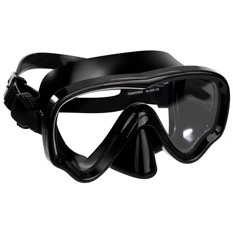 Masque de Plongée Adulte Lunettes de Plongée Antibuée Professionnel Noir avec Verre Trempé Vision Grand Cache Nez pour sous-Mari
