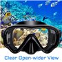 Masque de Plongée Adulte Lunettes de Plongée Antibuée Professionnel Noir avec Verre Trempé Vision Grand Cache Nez pour sous-Mari
