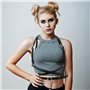 Berkelen Punk Taille Harnais Ceinture en Cuir pour Femmes Filles, Noir Corps Poitrine Chaîne Goth Gilet Ceinture Réglable Bijoux