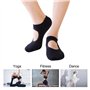 2 paires de chaussettes de yoga antidérapantes avec 2 sacs à cordon, chaussettes en coton Pilates, chaussettes de gym ouvertes p