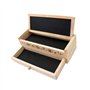 Abcsea 1 piece Grande trousse à crayons, porte stylo, Trousse en bois pur rectangle