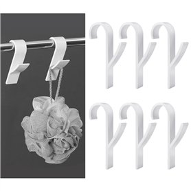 Criveple Lot de 6 crochets pour radiateurs ronds - Blanc - Pour radiateur rond - Porte-serviettes - Crochets ABS - Pour tous les