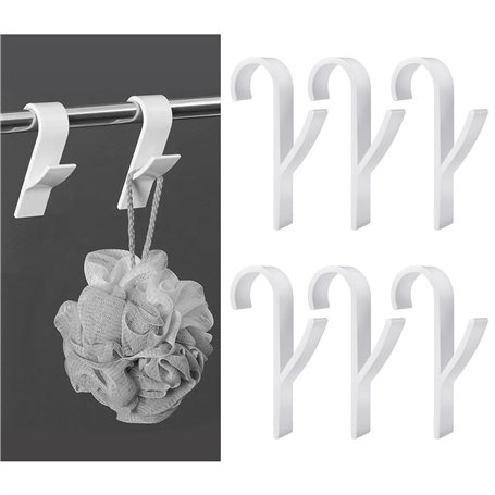 Criveple Lot de 6 crochets pour radiateurs ronds - Blanc - Pour radiateur rond - Porte-serviettes - Crochets ABS - Pour tous les
