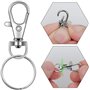 Lot de 10 porte-clés rotatifs - Mousqueton - Crochet et anneaux de porte-clés - Pivotant à 360° - Pour porte-clés, bricolage, sa