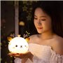 Blingbin - Veilleuse LED en forme de cerf - 7 couleurs de lumière - En silicone doux au toucher - Pour chambre d'enfant et de bé