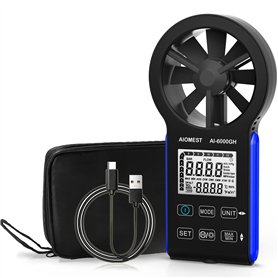 AIOMEST AI-6000GH Anémomètre numérique rechargeable avec écran tactile - Mesure la vitesse du vent