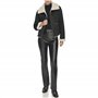 DKNY Short Zip Front Faux Shearling Coat Peau lainée