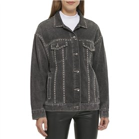 DKNY Rigid Denim Stud Jacket Veste