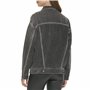 DKNY Rigid Denim Stud Jacket Veste, Gris béton, S Femme