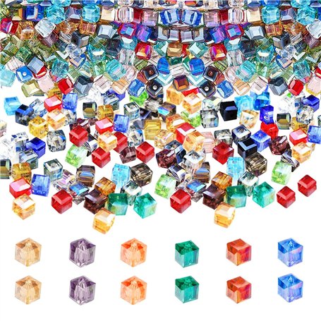 600 pièces Carrée À Facettes Perles de Verre