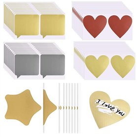 100 Pièces DIY Autocollant à Gratter Cartes