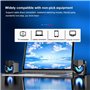 Etlephe Enceinte PC,Haut-Parleurs De Jeu avec Lumières LED Froides,USB Volume Contrôle, Enceintes Gaming Son Stéréo 3,5 mm Encei