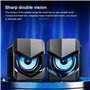 Etlephe Enceinte PC,Haut-Parleurs De Jeu avec Lumières LED Froides,USB Volume Contrôle, Enceintes Gaming Son Stéréo 3,5 mm Encei