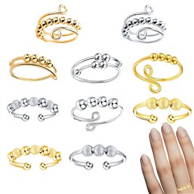 IJHYGD Lot de 10 Bague Anti Stress Femme
