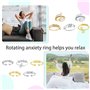 Bague Anti-Stress Femme Avec Perles Bague D'dnxiete Réglable Bague