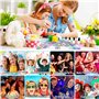 Kit Tatouage Paillettes Enfant Filles, 42 Couleurs (Comprend 12pcs Paillettes Lumineuses) mit 219 Pochoirs 213 Strass-Non-toxiqu