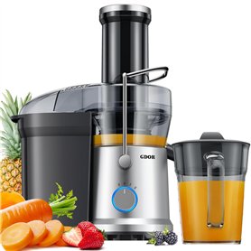 GDOR 1300W Centrifugeuse Extracteur de Jus Avec Arbre D'alimentation Plus Grand de 81mm Pour Fruits et Légumes Entiers Grande Ca
