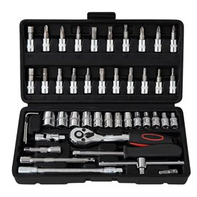 SOSINYA 46 pcs Cr-V Kit de Cle plate a cliquet et Clé à douille