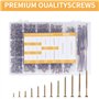 SOSINYA 800 Pcs Vis a Bois Autotaraudeuses,Vis tête plate Phillips,Vis Autoperforante.Vis Bois en Acier Au Carbone ultra dur,Zin