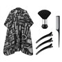 KHIRY Cape Coiffeur Brosse de Cou de Coiffure Reglable Blouse de Coiffure avec Plumeau Brosse à Cheveux pour Salon
