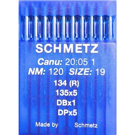 SCHMETZ Lot de 10 aiguilles rondes pour machine à coudre System 134 (R) Industrie St. 120