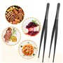 2 PCS Pinces de cuisson inox longues，Pince Cuisine Inox Professionnel，Pince de Chef, pince à barbecue，pour Cuisiner Griller et C
